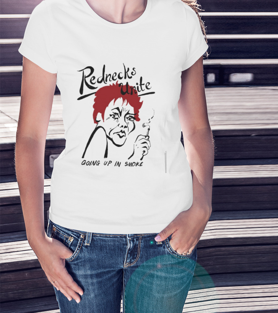Rednecks Unite Going Up In Smoke Retro Cartoon Style Smoking T-Shirt