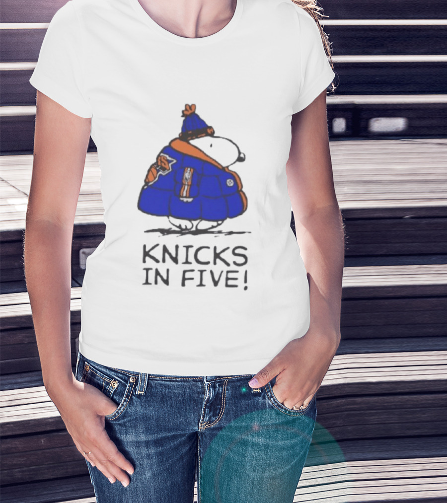 Snoopy Knicks In Five Peanuts Basketball Fan T-Shirt