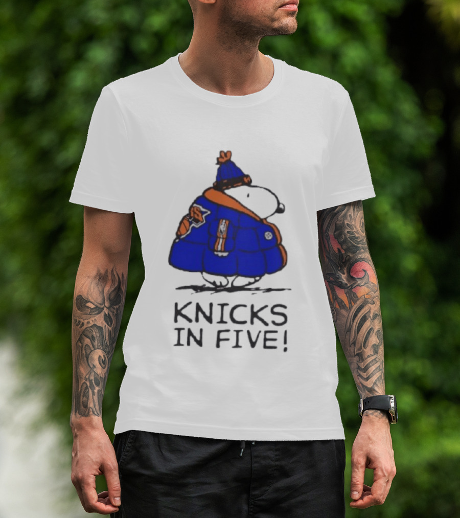 Snoopy Knicks In Five Peanuts Basketball Fan T-Shirt