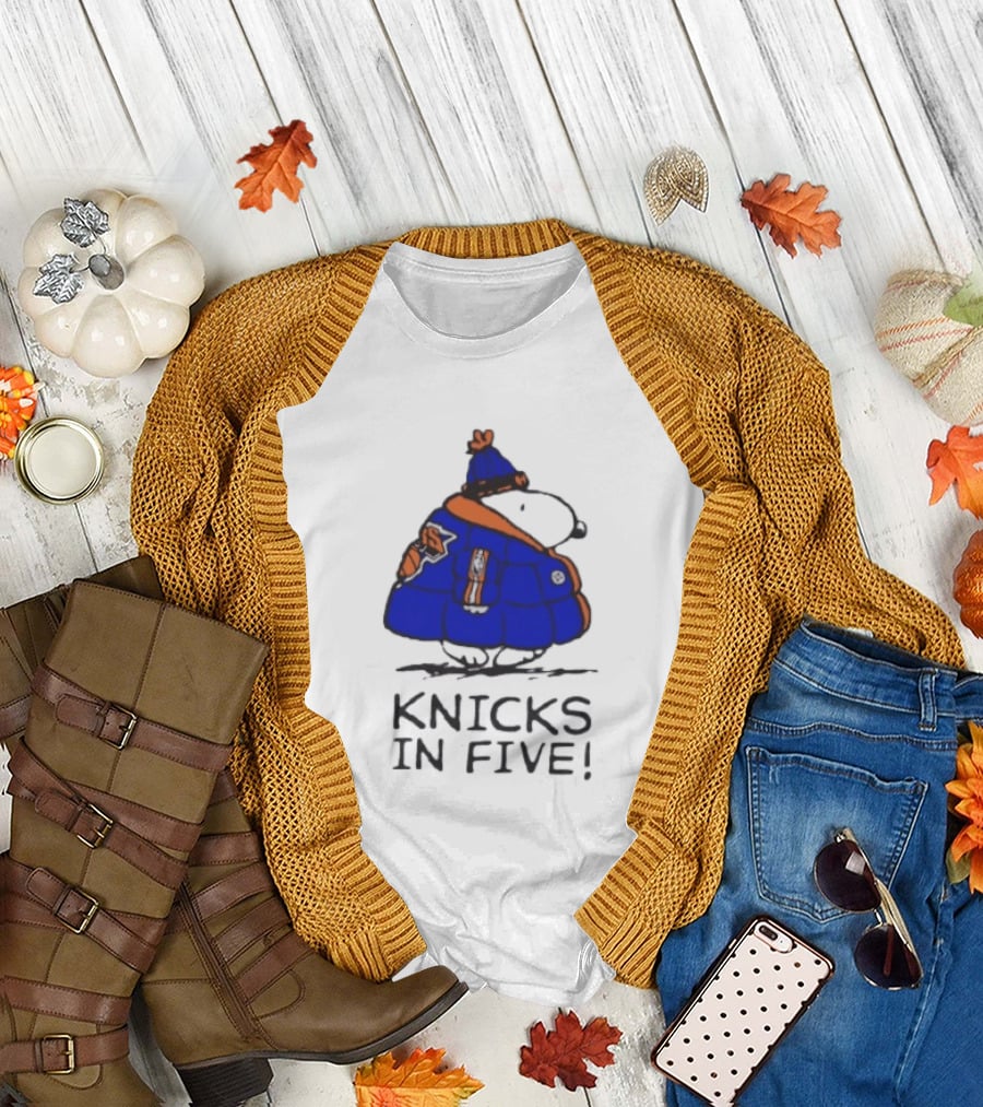 Snoopy Knicks in Five Peanuts Basketball Fan T-Shirt