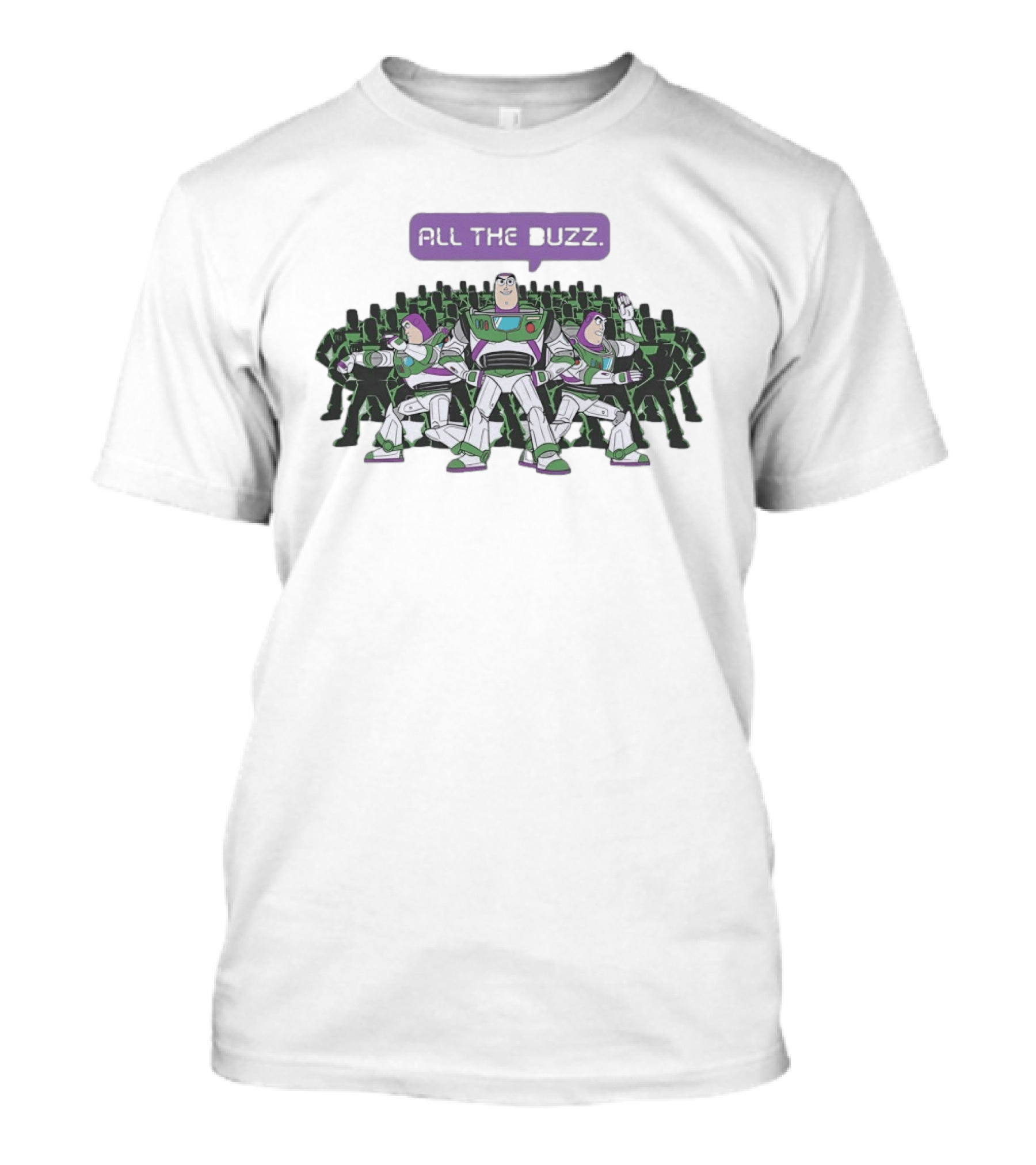 All The Buzz Multi Buzz Lightyear Toy Story 2026 T-Shirt