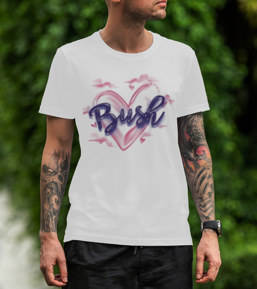 Bush Heart Graffiti Red And Blue T-Shirt