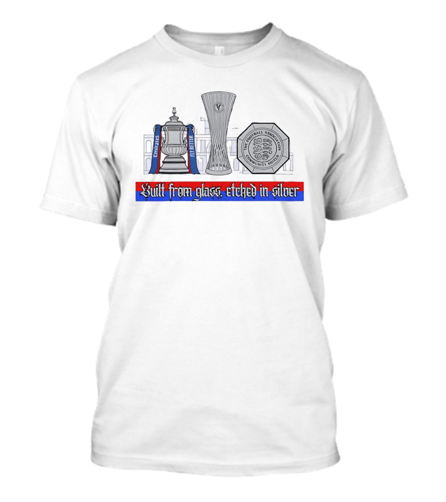Crystal Palace Emirates FA Cup Community Shield Built From Glass Etched In Silver T-Shirt