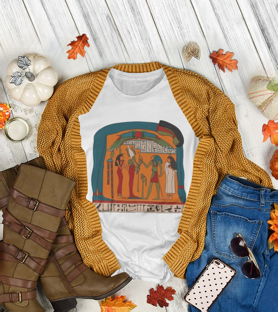 Panel of Tabakenkhonsu Egyptian Hieroglyphs and Deities T-Shirt