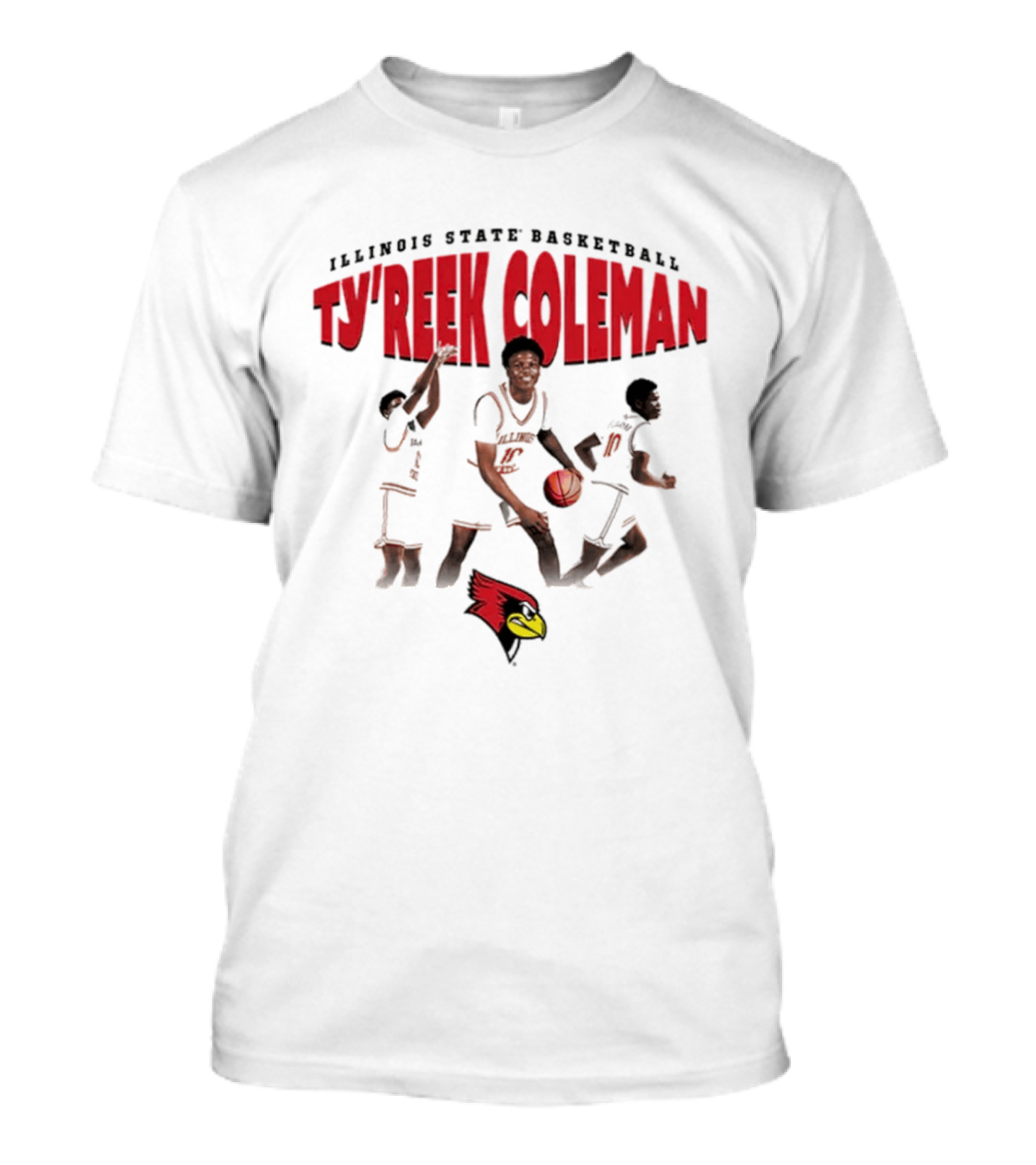 Illinois State Basketball Ty'Reek Coleman Redbirds T-Shirt