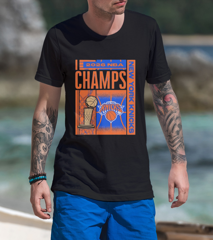 2026 NBA Champs New York Knicks Basketball Trophy T-Shirt