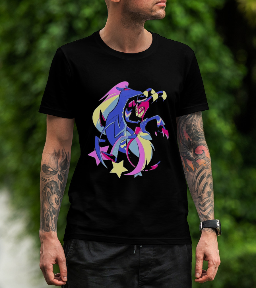 Blitz And Stolas Helluva Boss Neon Aesthetic Stars T-Shirt