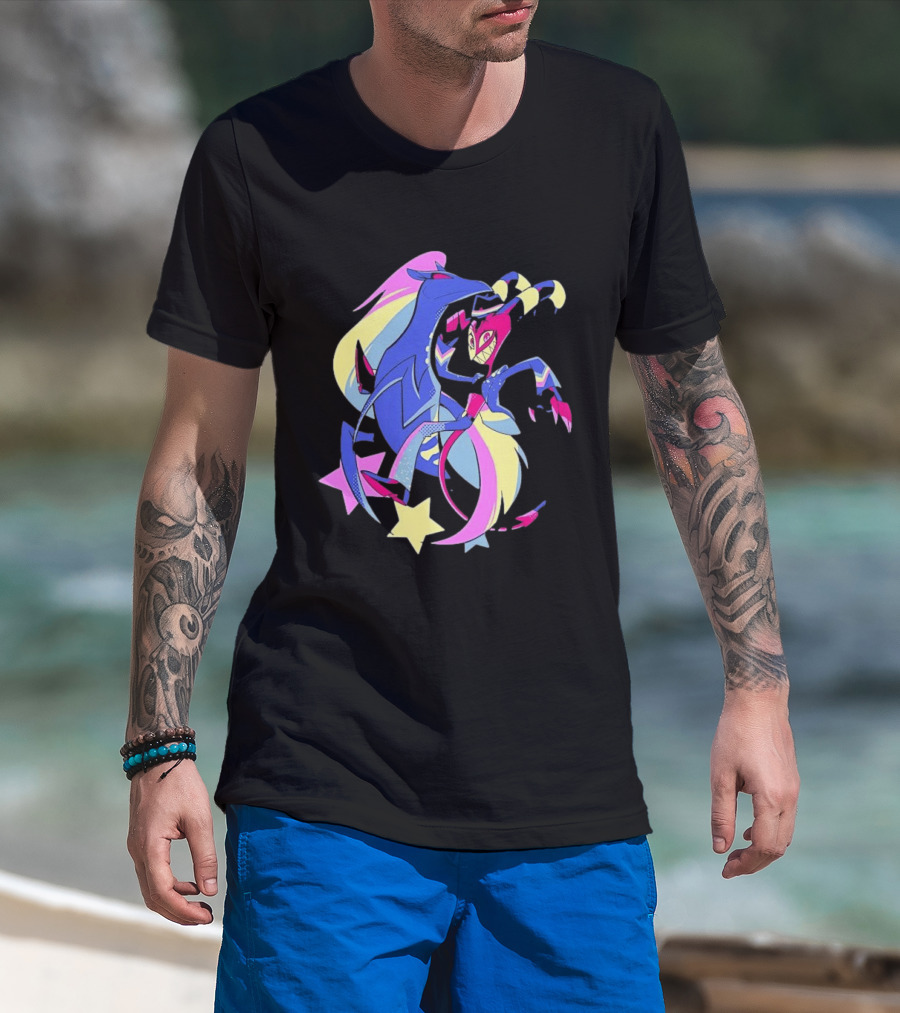Blitz And Stolas Helluva Boss Neon Aesthetic Stars T-Shirt