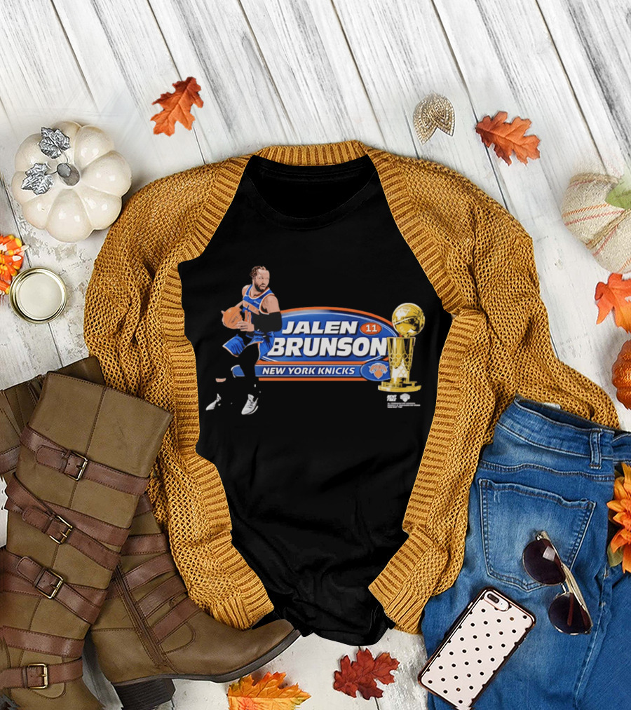 Jalen Brunson Burner 11 New York Knicks NBA Trophy T-Shirt