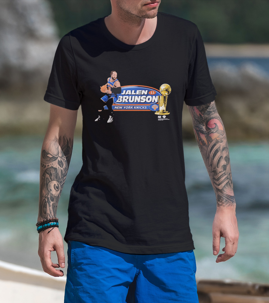 Jalen Brunson Burner 11 New York Knicks NBA Trophy T-Shirt