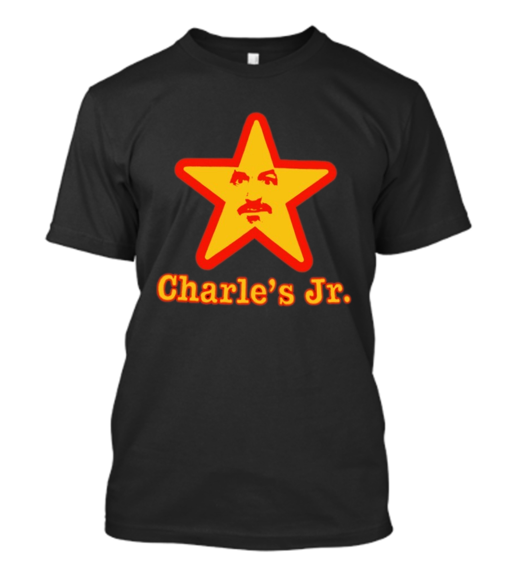 Charle's Jr Star Retro Iconic Face In Yellow Star T-Shirt