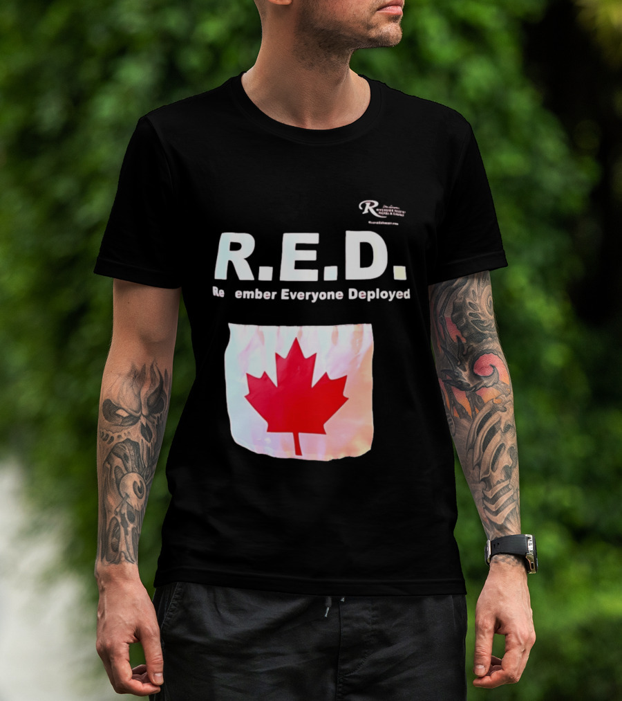 R.E.D. Remember Everyone Deployed Canadian Maple Leaf T-Shirt