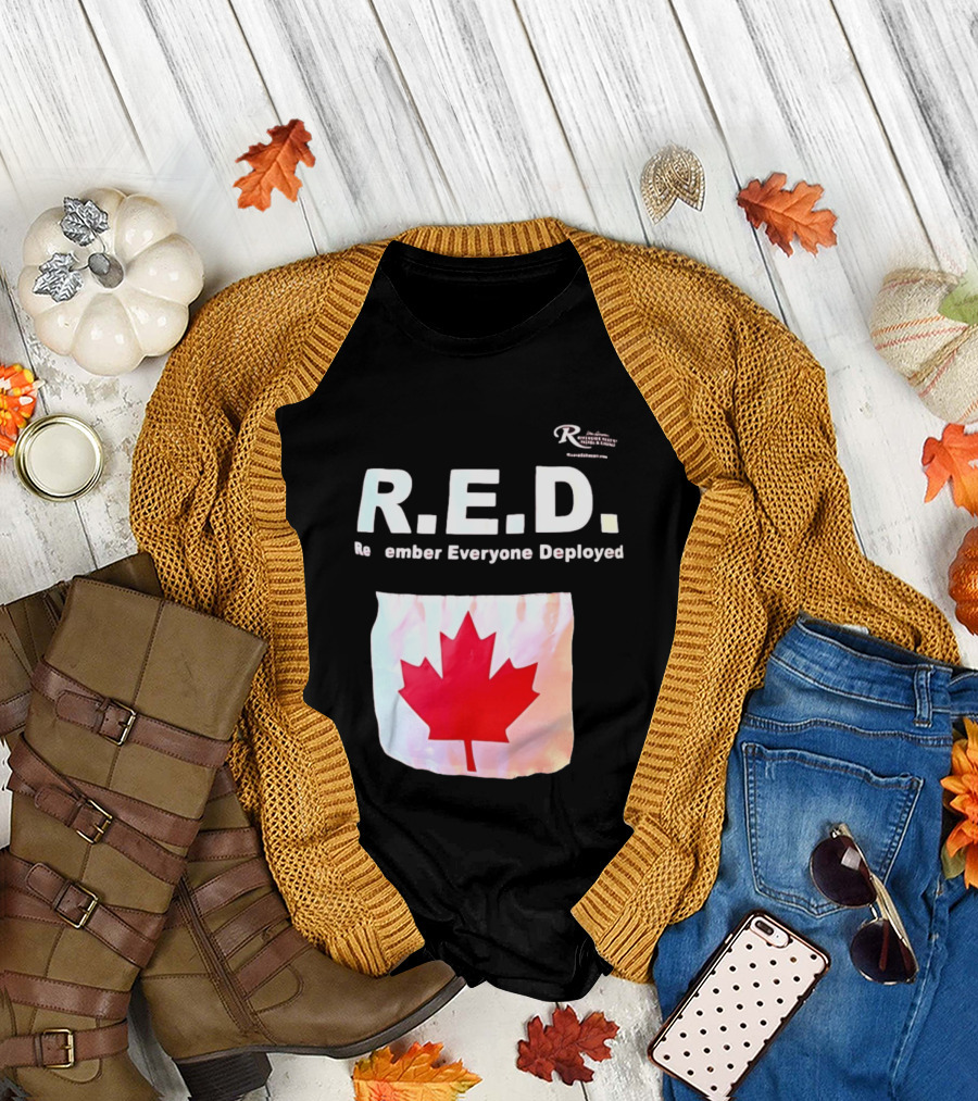 R.E.D. Remember Everyone Deployed Canadian Maple Leaf T-Shirt