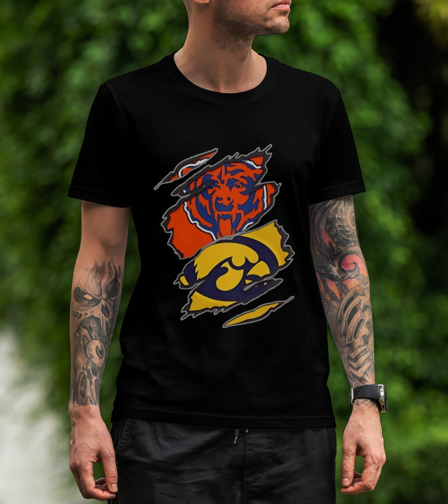 Chicago Bears Iowa Hawkeyes Two Teams One Heart T-Shirt