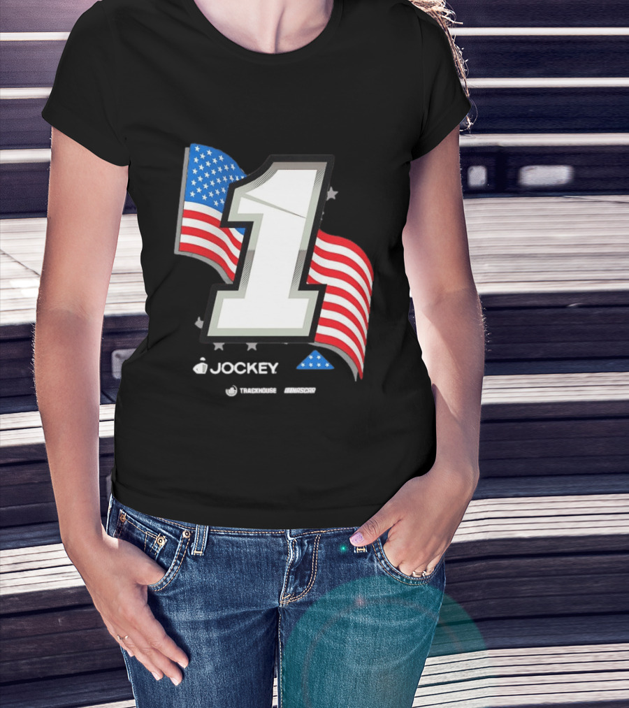 Ross Chastain 1 Jockey Folds Of Honor American Flag Trackhouse NASCAR Racing T-Shirt
