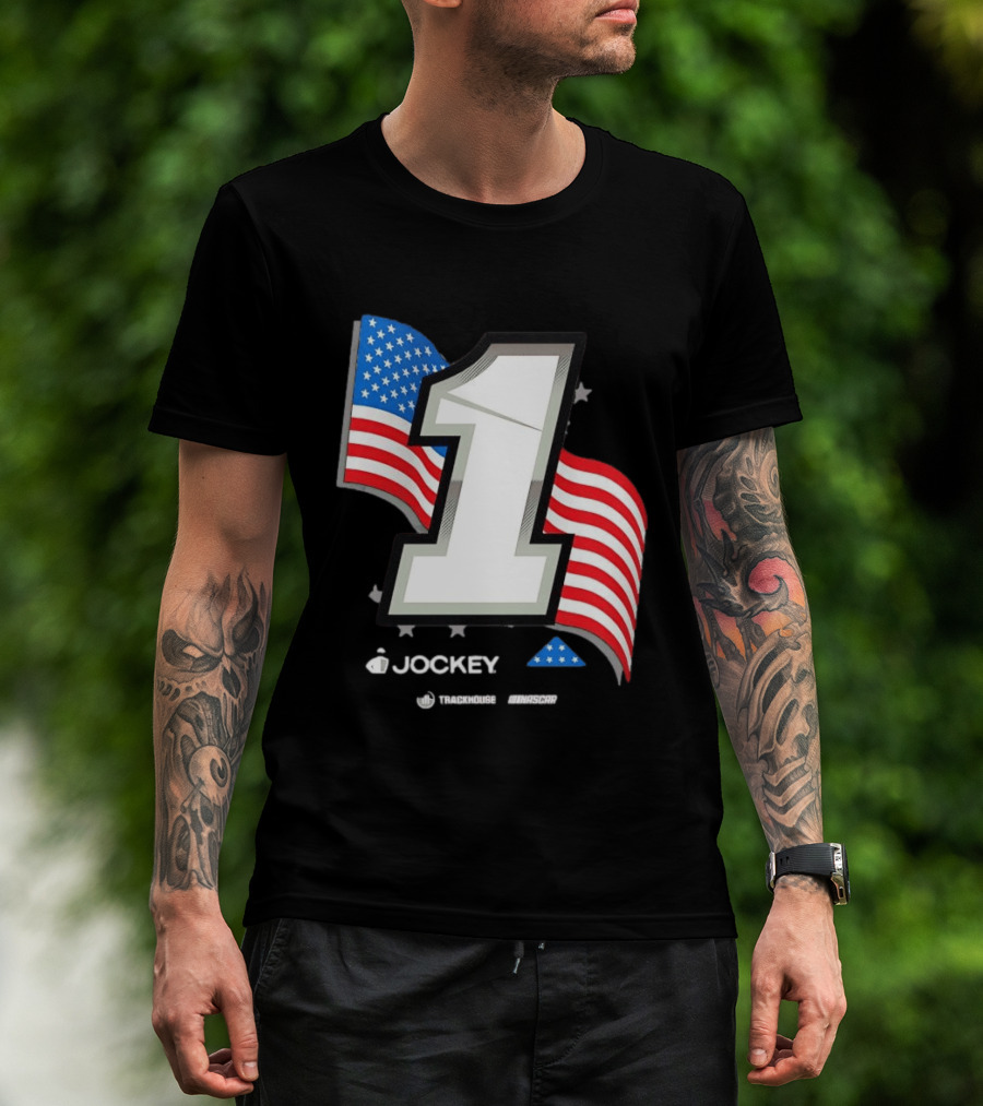 Ross Chastain 1 Jockey Folds Of Honor American Flag Trackhouse NASCAR Racing T-Shirt