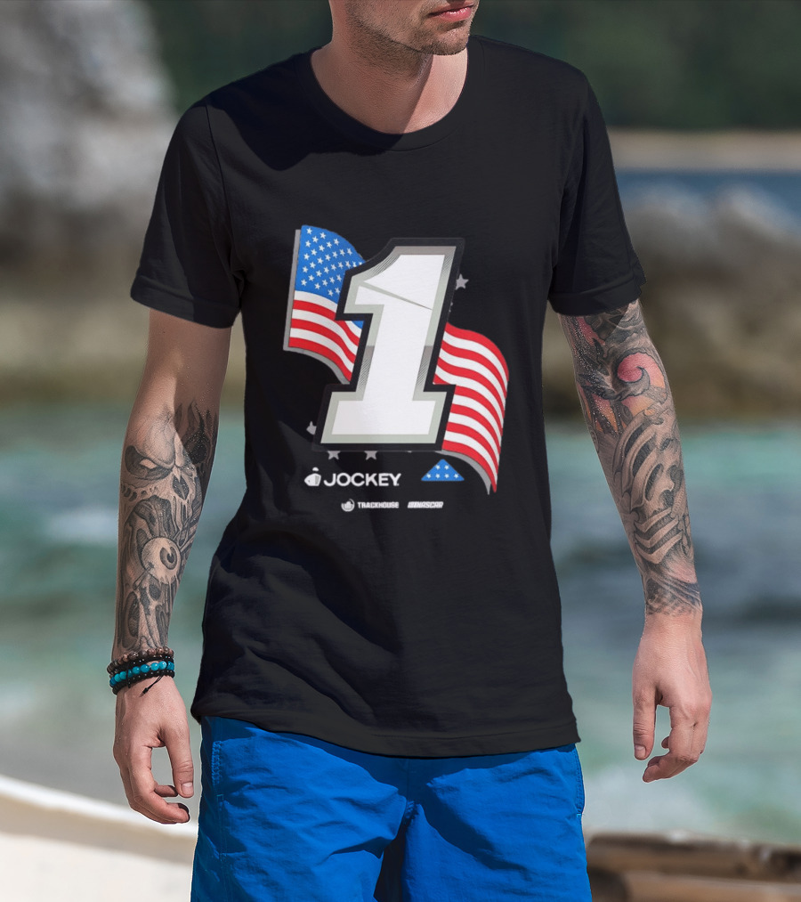 Ross Chastain 1 Jockey Folds Of Honor American Flag Trackhouse NASCAR Racing T-Shirt