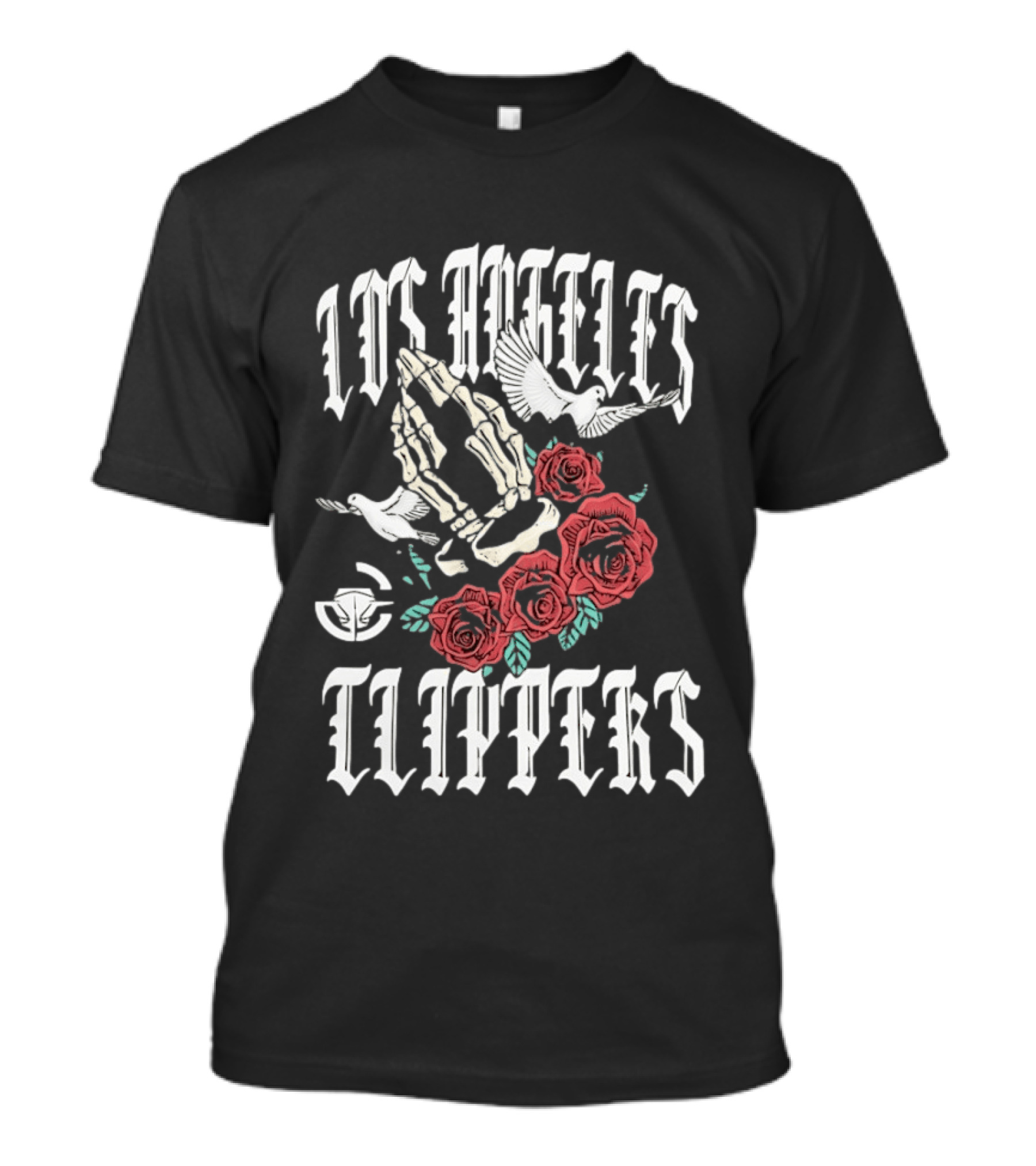 Los Angeles Clippers Praying Skeleton Hands Roses Doves T-Shirt