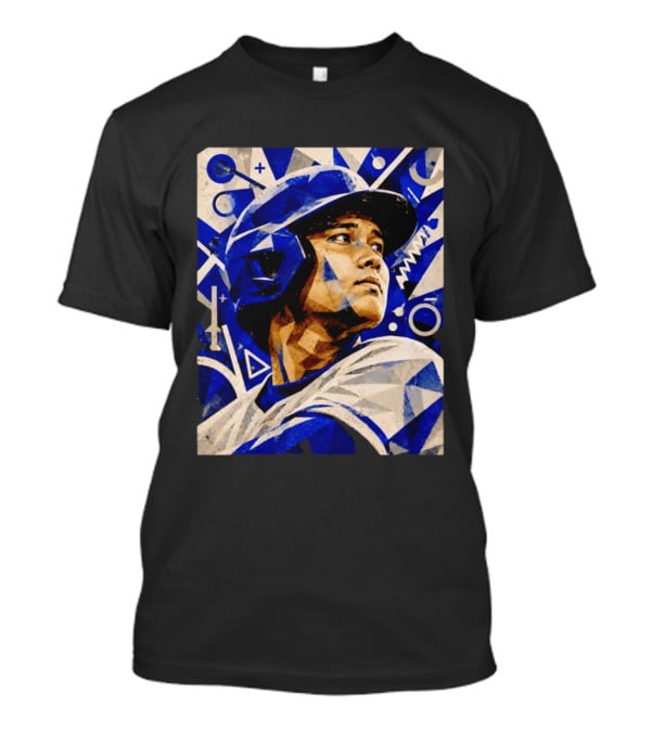 Shohei Ohtani Los Angeles Dodgers Geometric Blue Abstract Baseball T-Shirt
