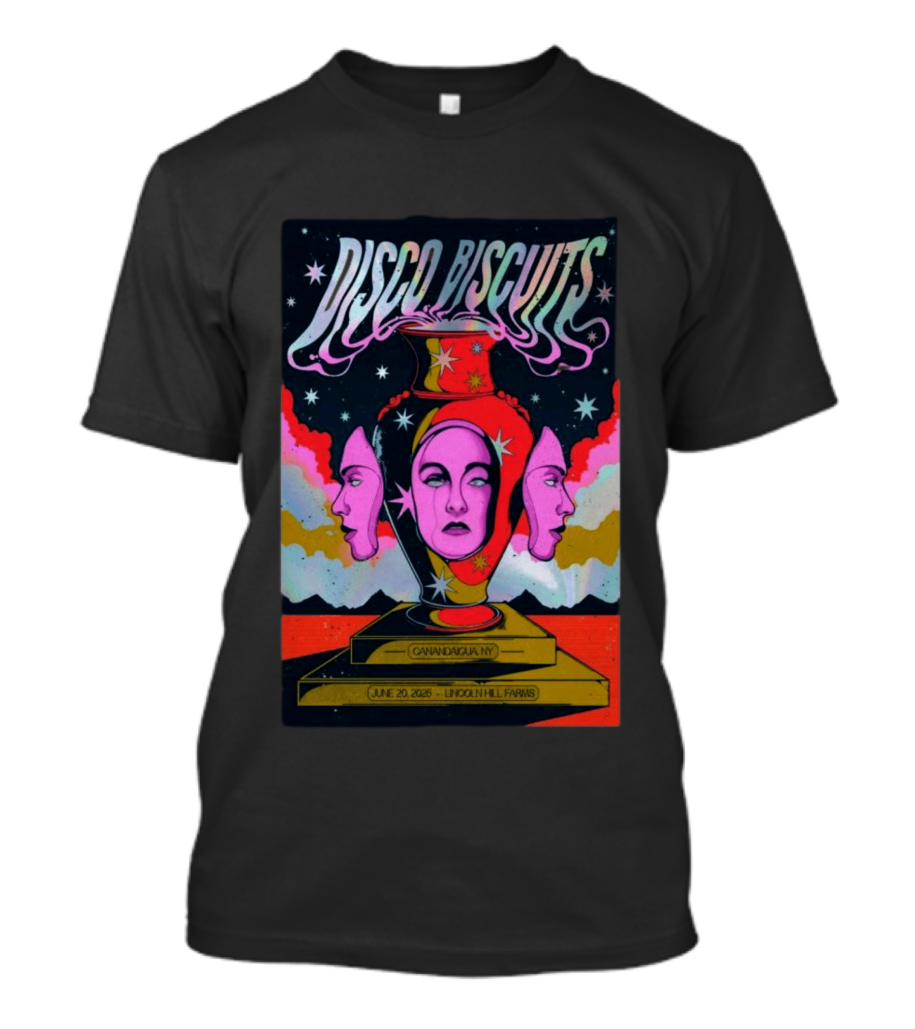 Disco Biscuits Lincoln Hill Farms June 20 2026 Canandaigua NY Psychedelic T-Shirt