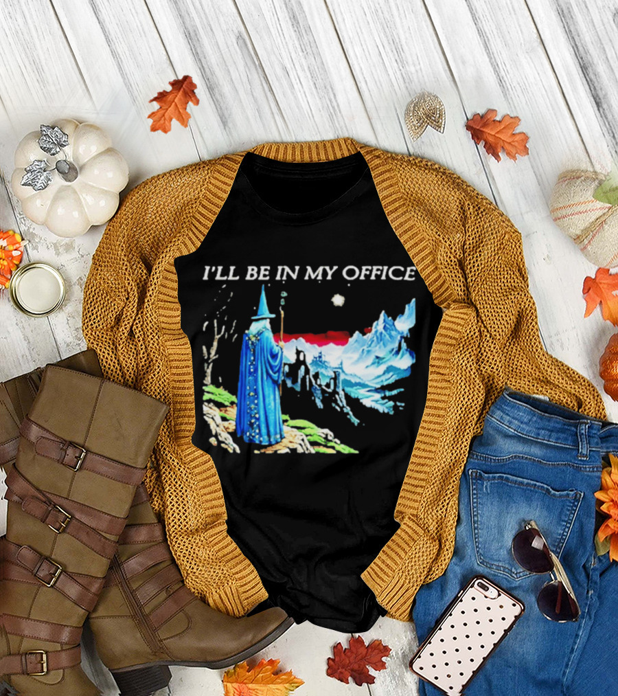 I'll Be In My Office Wizard Fantasy Castle Scene T-Shirt