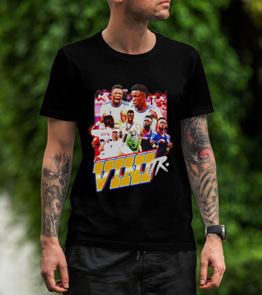Vini Jr Vinicius Junior Real Madrid Football Collage T-Shirt