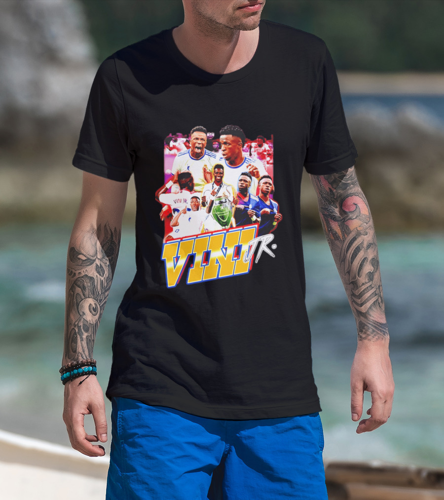 Vini Jr Vinicius Junior Real Madrid Football Collage T-Shirt