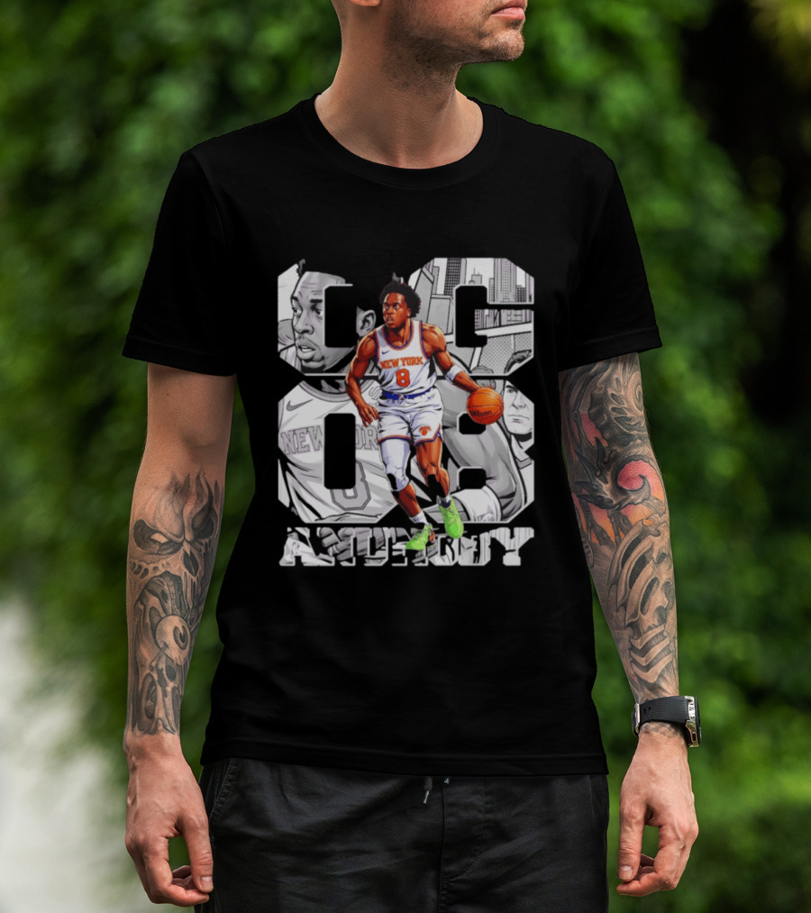 New York Anunoby 08 Basketball Comic Knicks T-Shirt