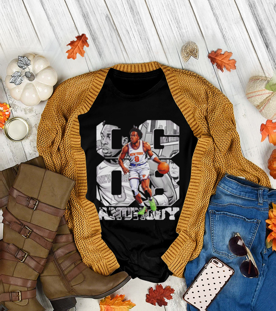 New York Anunoby 08 Basketball Comic Knicks T-Shirt