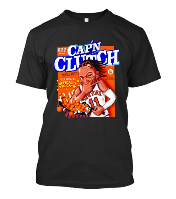 Cap'n Clutch Jalen Brunson New York Offically The Cap'n Cereal Box Comic T-Shirt