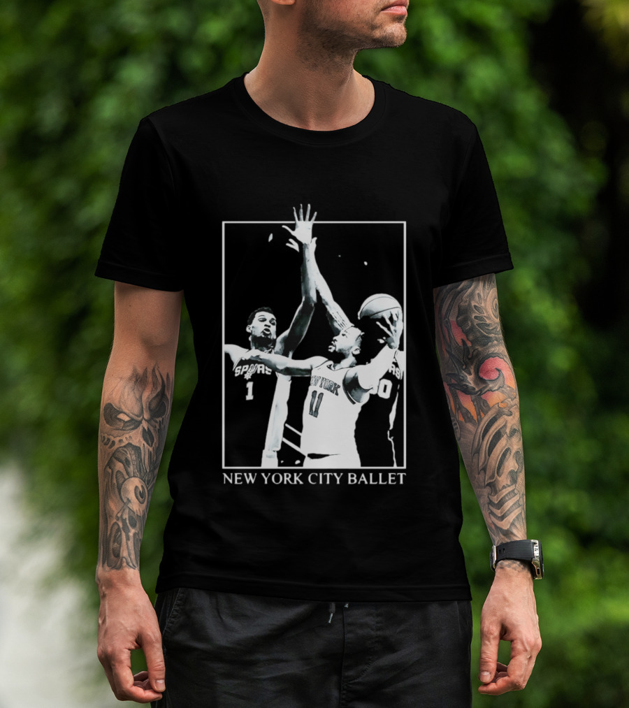 Jalen Brunson New York Spurs NBA Matchup Ballet Performance T-Shirt