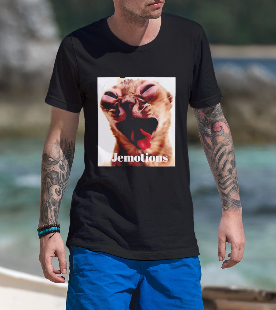 Jemotions Cat Funny Kitten Face Hilarious Expression T-Shirt