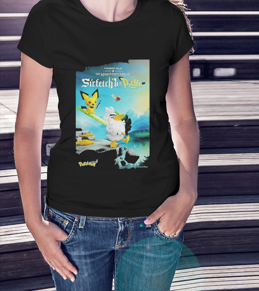 Pokémon Tales The Misadventures Of Sirfetch'd And Pichu Adventure Scene T-Shirt