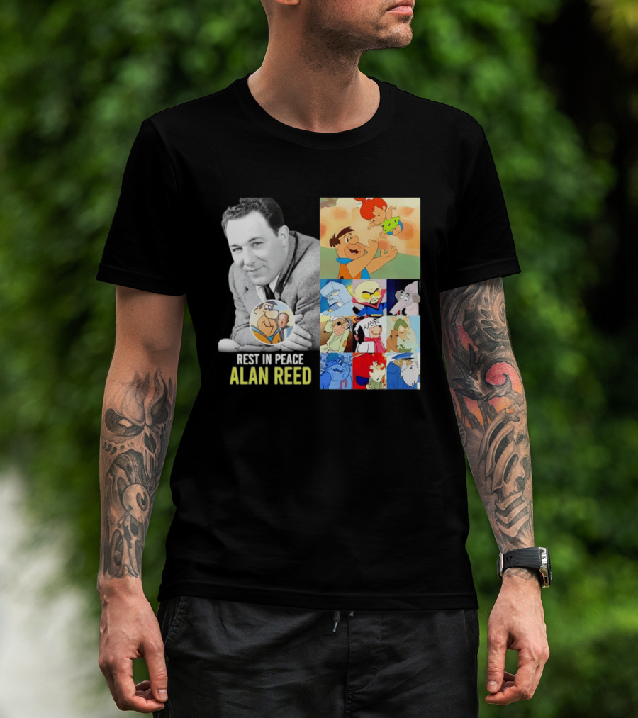 Rest In Peace Alan Reed Iconic Characters Montage Fred Flintstone Nostalgia T-Shirt