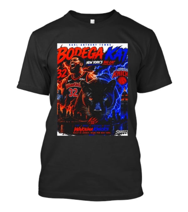 Bodega KAT Karl Anthony Towns Wakaina Knicks 2026 New York's Big Cat 32 T-Shirt