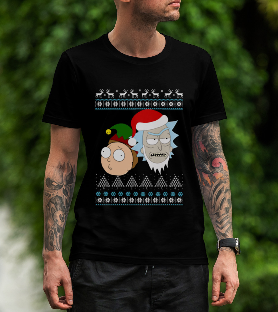 Rick Santa Morty Elf Christmas Sweater T-Shirt