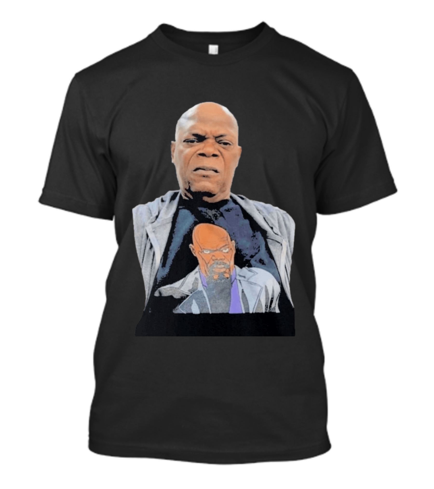Samuel L. Jackson Wearing Himself On T-Shirt