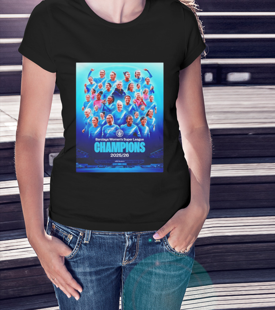 Barclays Women's Super League Champions 2025 2026 Manchester City FC T-Shirt