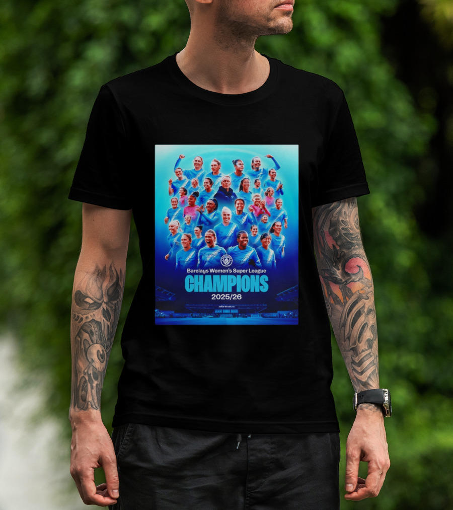 Barclays Women's Super League Champions 2025 2026 Manchester City FC T-Shirt