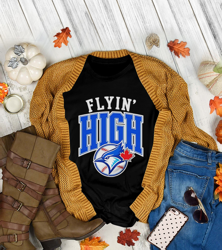 Flyin' High Toronto Blue Jays Maple Leaf Baseball Team T-Shirt