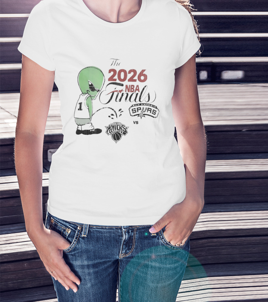 The 2026 NBA Finals Spurs Alien Vs Knicks Basketball T-Shirt