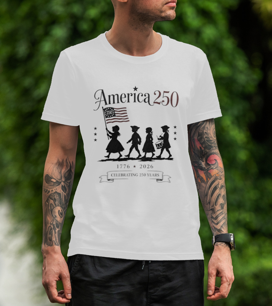 America 250 Celebrating 250 Years 1776 2026 Fourth Of July Anniversary T-Shirt