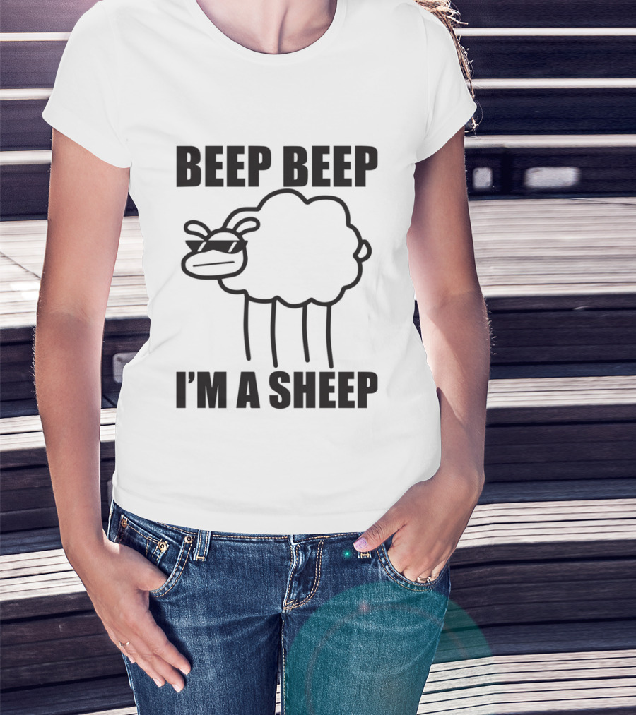 ASDFMOVIE10 Beep Beep I'm A Sheep Racerback Tank T-Shirt