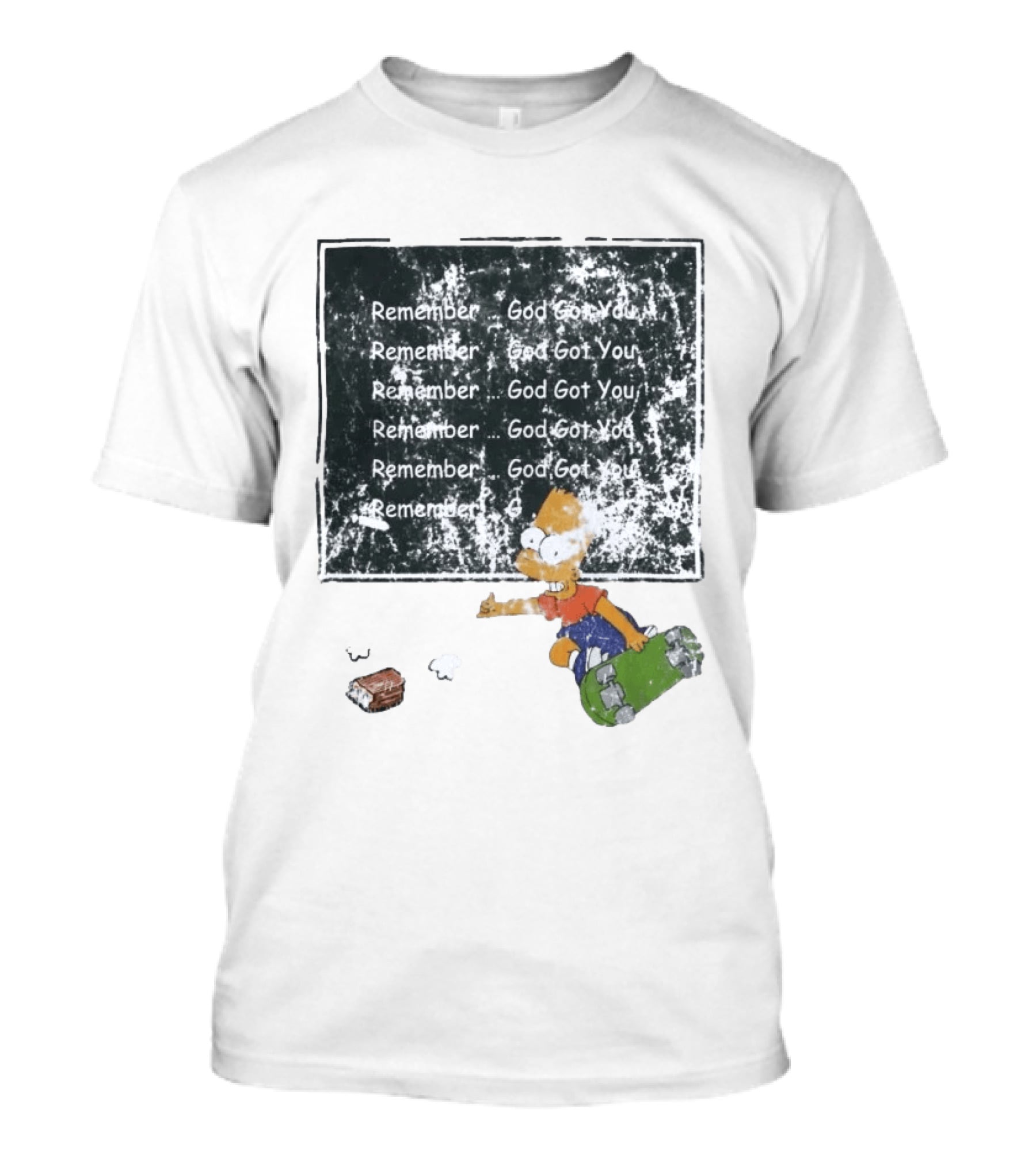 Boneyard Bart Remember God Got You Skateboard T-Shirt