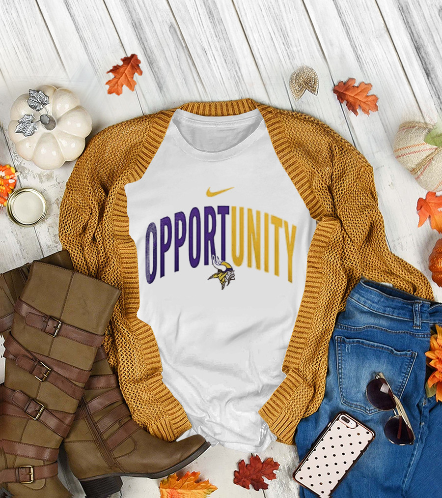 Nike Minnesota Vikings Opportunity Justice Freedom Equity T-Shirt