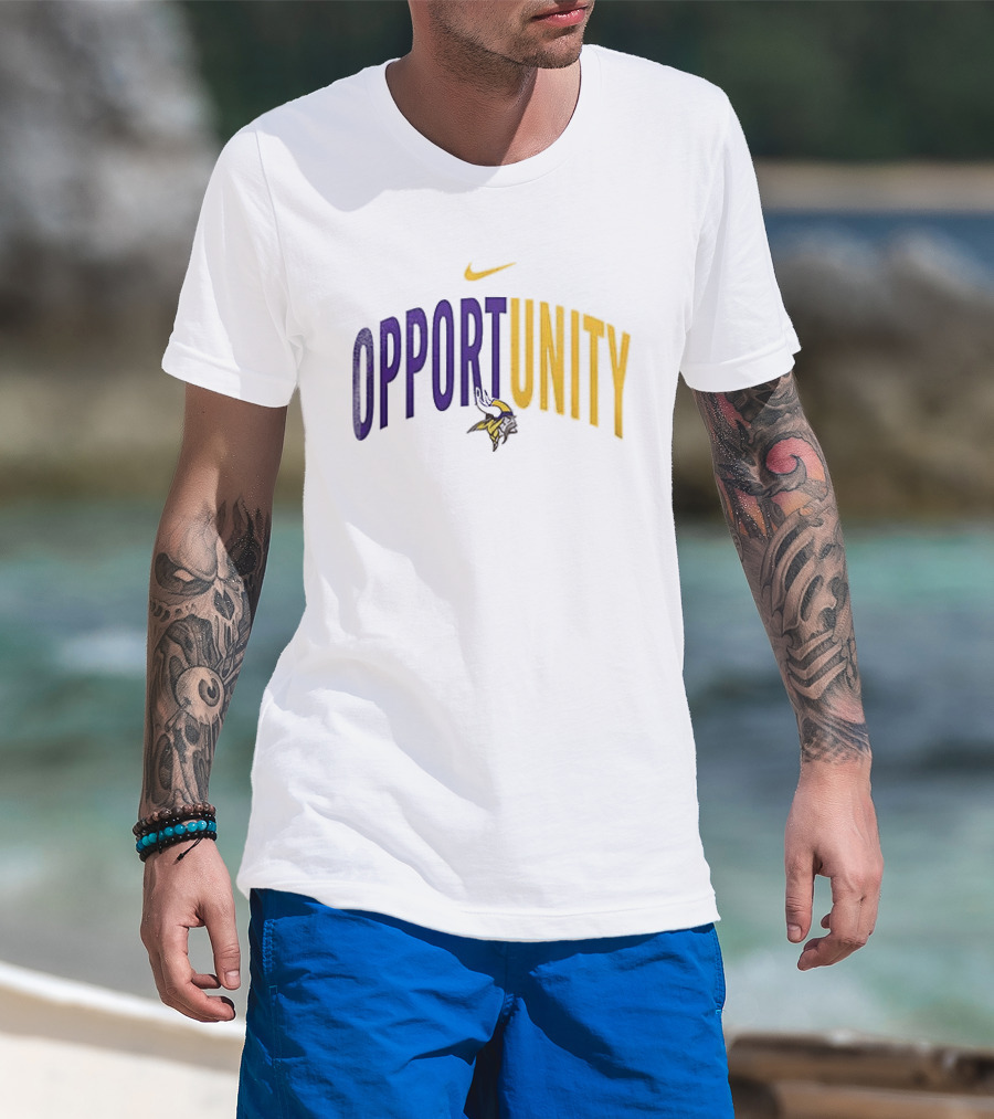 Nike Minnesota Vikings Opportunity Justice Freedom Equity T-Shirt