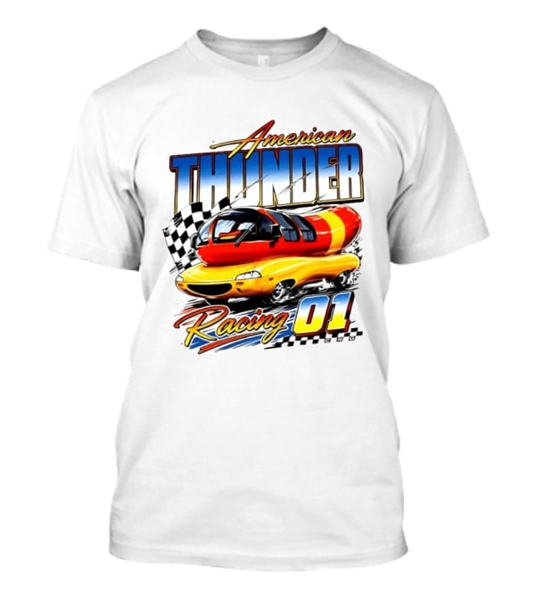 Oscar Mayer American Thunder Racing 01 Car Checkered Flag T-Shirt