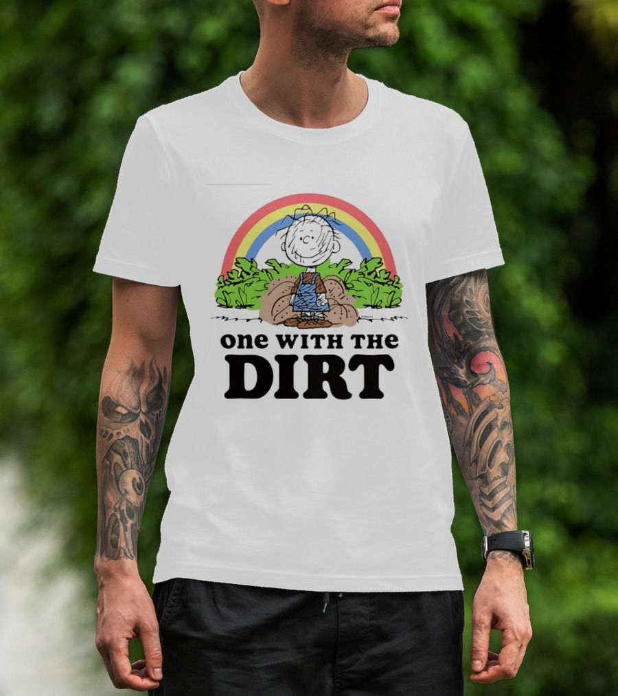 Peanuts Pig Pen One With The Dirt Rainbow And Leaves T-Shirt