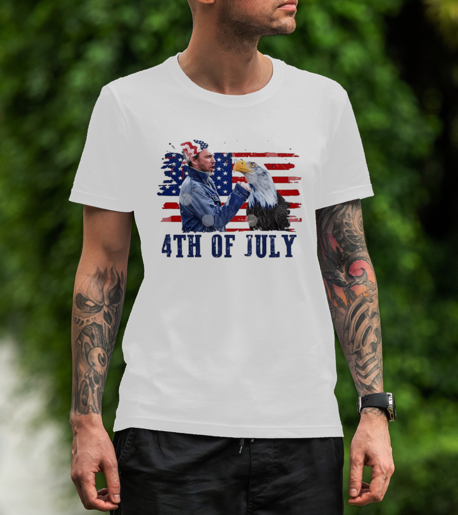 Charlie Kelly Rock Flag Eagle 4th Of July Patriotic Eagle Comedy T-Shirt