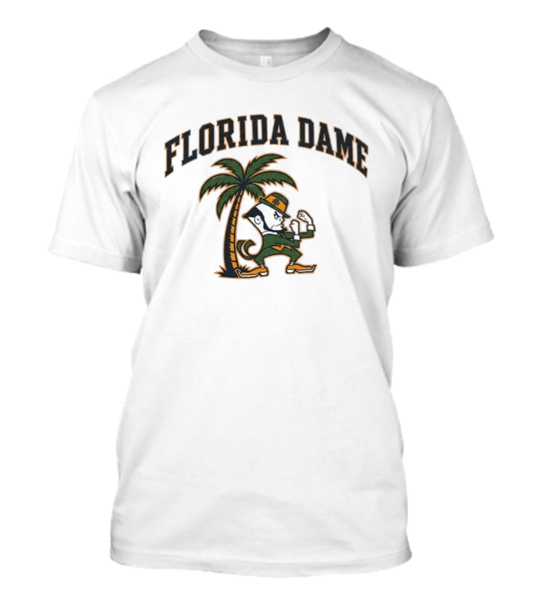 Florida Dame Notre Dame Fighting Irish Palm Tree Leprechaun T-Shirt